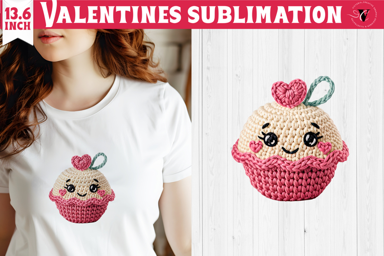Crochet Valentines Day sublimation | Knitted Cake