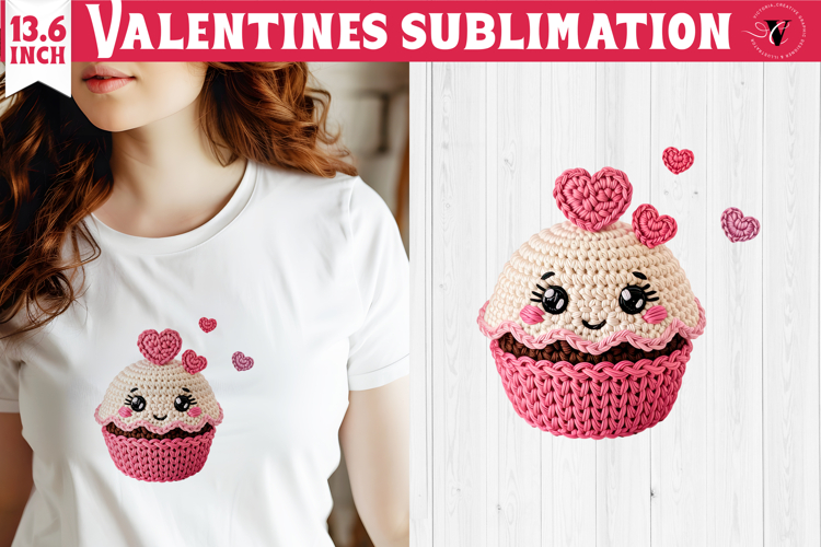 Crochet Valentines Day sublimation | Knitted Cake