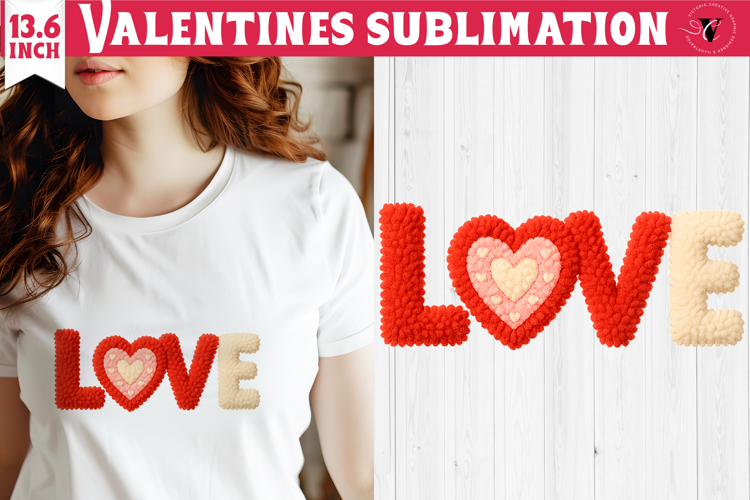 Crochet Valentines Day sublimation | Knitted Love
