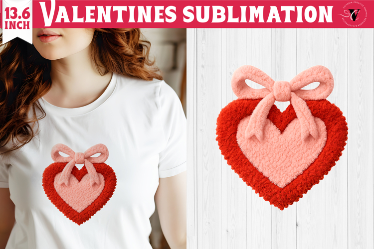 Crochet Valentine Day sublimation | Knitted Heart