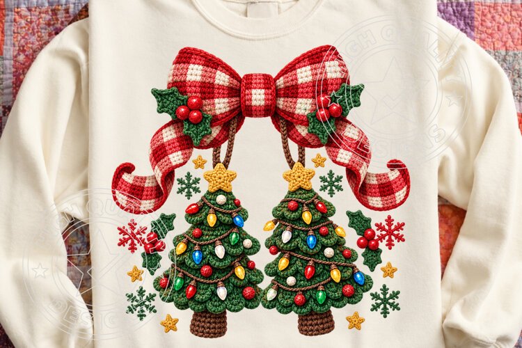 Crochet Yarn Christmas Tree PNG Clipart example image 1