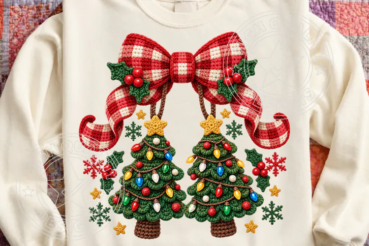 Crochet Yarn Christmas Tree PNG Clipart