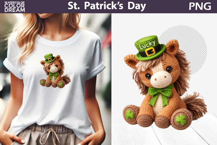 St. Patricks Day Animal Clipart | Crochet Horse Clover