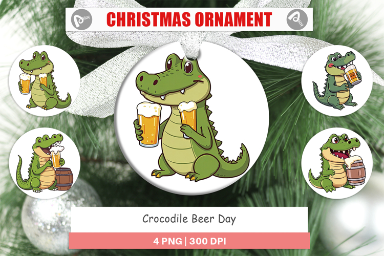 Ornament Crocodile Beer Day