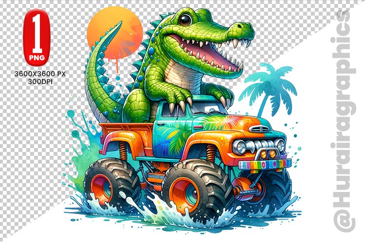 Cute Crocodile Clipart - PNG File