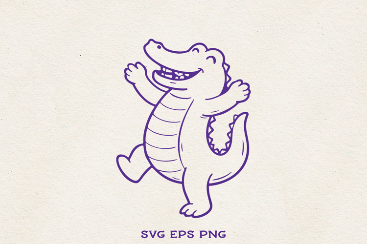 Mardi Gras Alligator SVG | Cute Carnival Crocodile Clipart