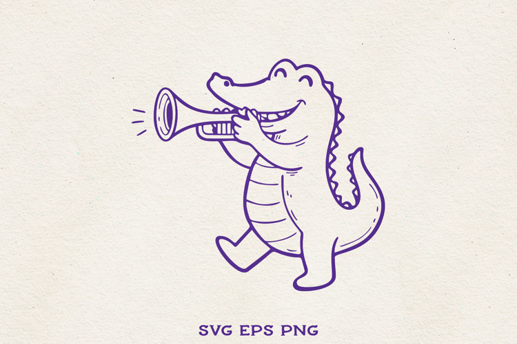 Mardi Gras Alligator SVG | Cute Carnival Crocodile Clipart