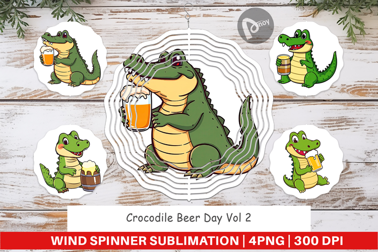 Wind Spinner Crocodile Beer Day
