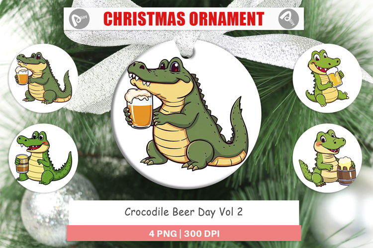 Ornament Crocodile Beer Day
