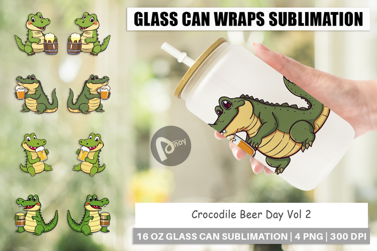 Glass Can Crocodile Beer Day