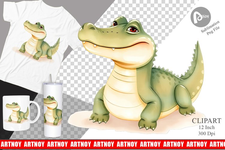 Watercolor Clipart Crocodile Wildlife