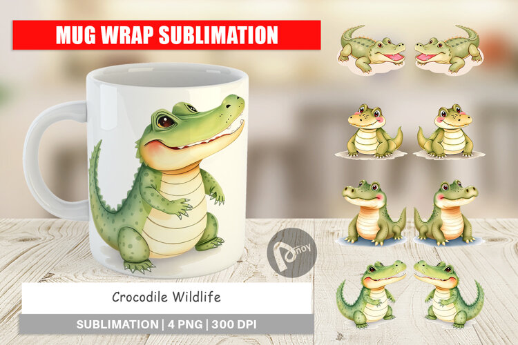 Mug Wrap Crocodile Wildlife example image 1