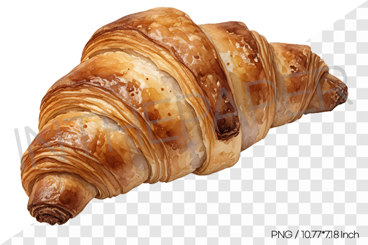 Croissant PNG Clipart Bread Dessert Watercolor Illustration