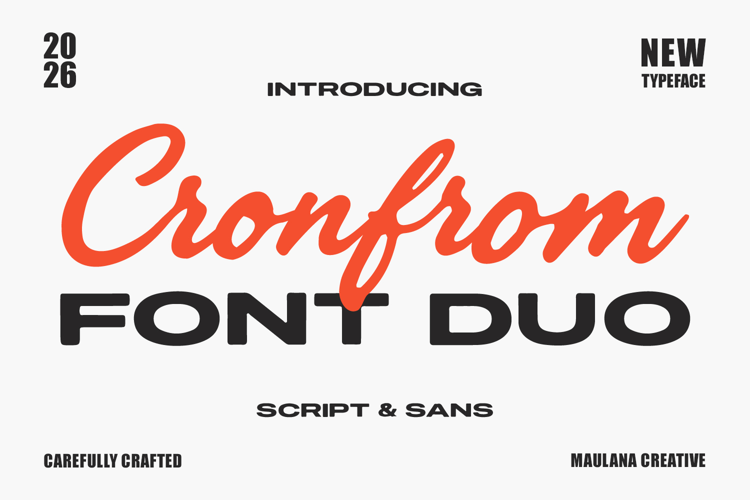 Cronfrom Font Duo Modern Script Wide Sans Serif