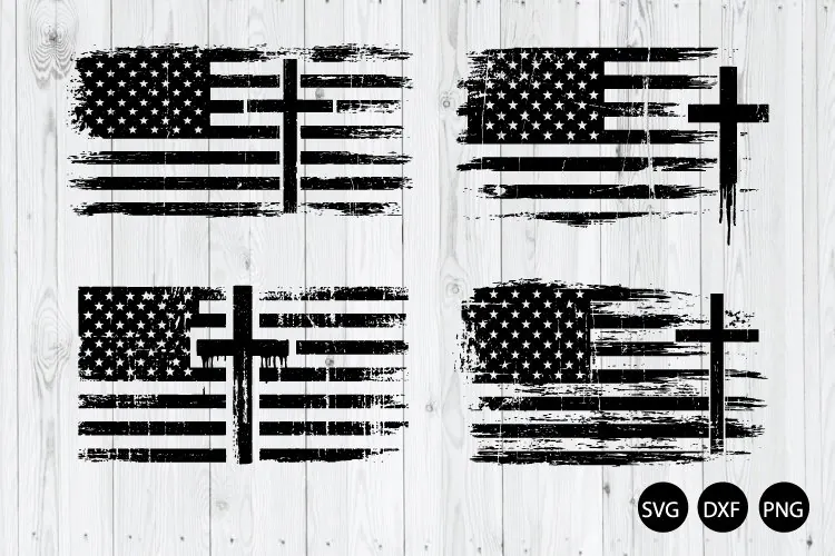 Distressed American Flag SVG, Christian Patriotism SVG