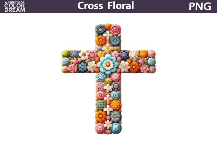 Easter Cross Floral Clipart | Christian Faith Sublimation