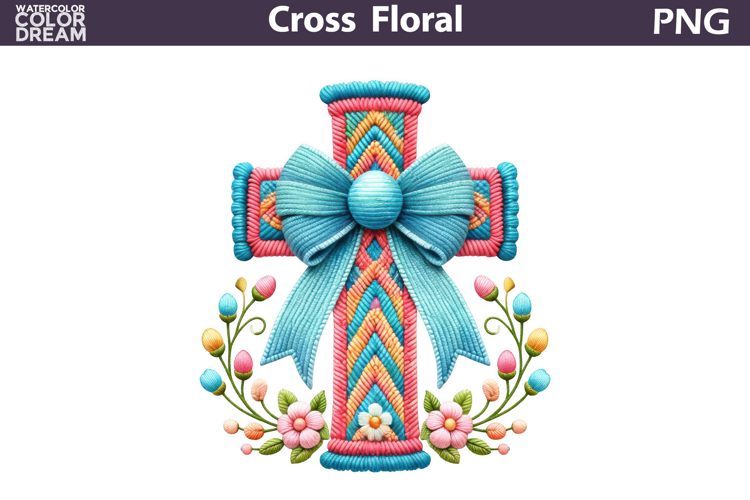 Easter Cross Floral Clipart | Christian Faith Sublimation