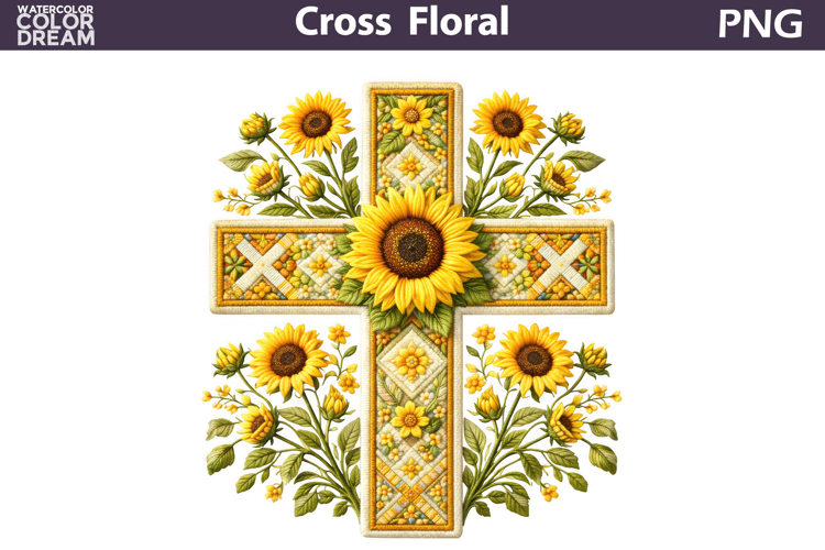 Easter Cross Floral Clipart | Christian Faith Sublimation