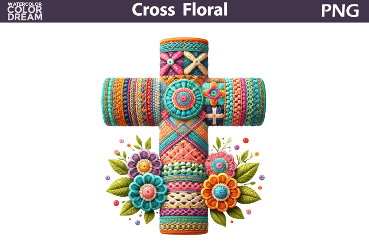 Easter Cross Floral Clipart | Christian Faith Sublimation