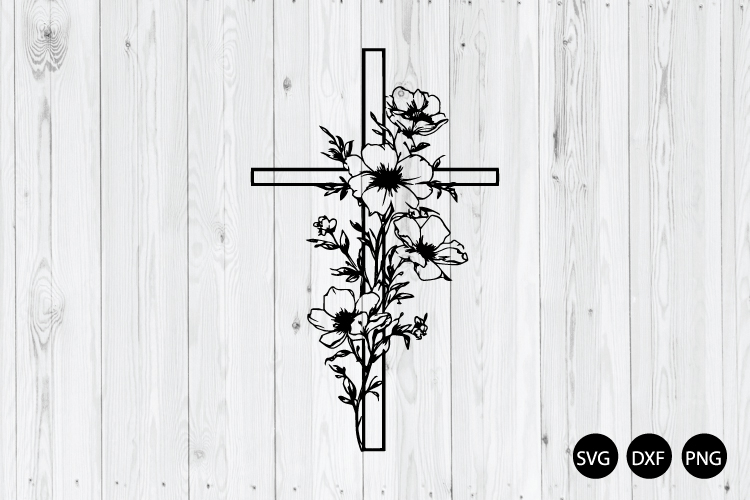 Floral Cross Svg