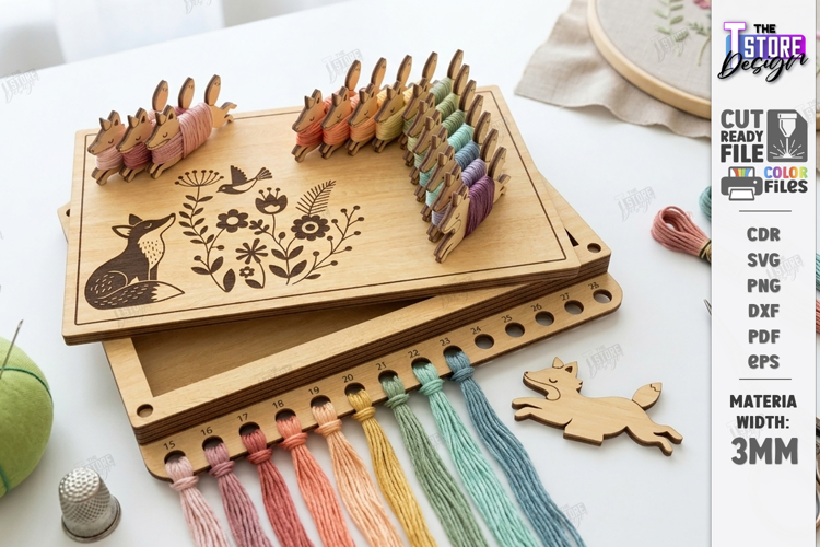 Embroidery Floss Organizer Laser Cut | Thread Holder Laser