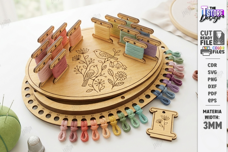 Embroidery Floss Organizer Laser Cut | Thread Holder Laser
