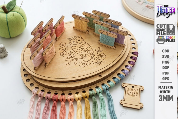 Embroidery Floss Organizer Laser Cut | Thread Holder Laser