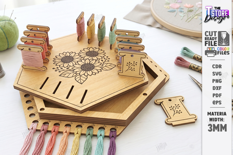 Embroidery Floss Organizer Laser Cut | Thread Holder Laser