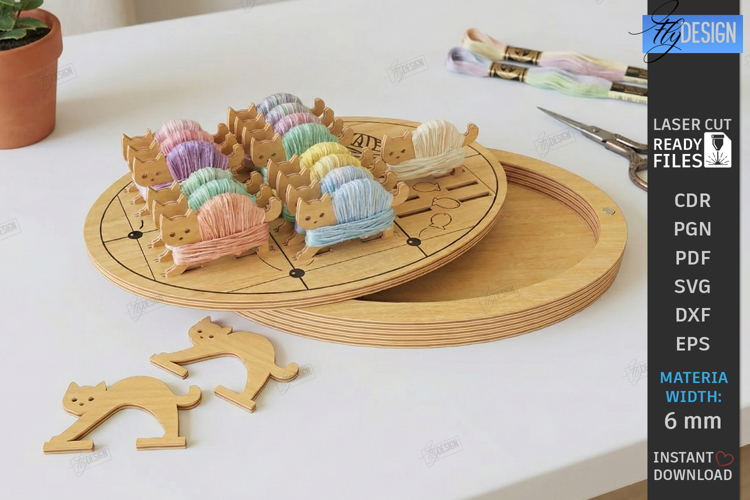 Cross Stitch Organizer Laser Cut | Floss Bobbin Holder | CNC