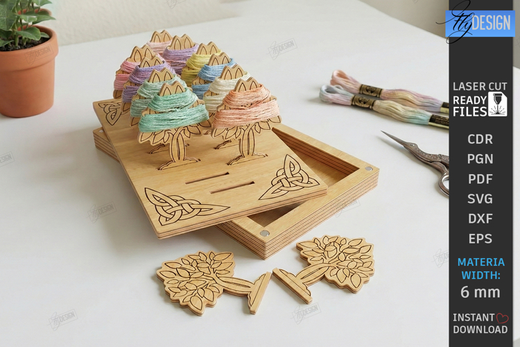 Cross Stitch Organizer Laser Cut | Floss Bobbin Holder | CNC