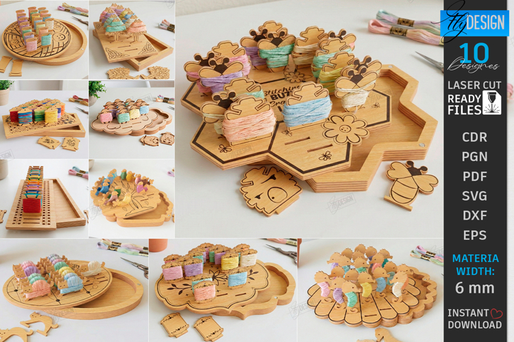 Cross Stitch Organizers Laser Cut Bundle | Sewing Craft SVG