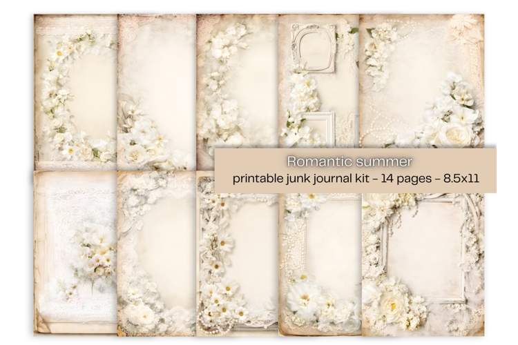 Romantic Summer Printable Junk Journal Papers