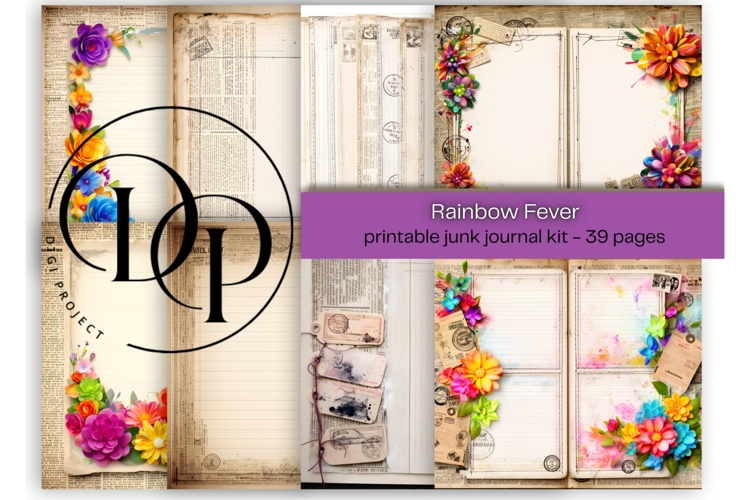 Rainbow Fever Printable Junk Journal Kit