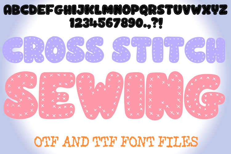 Cross Stitch Sewing Handwriting Alphabet Lettering ABC Text