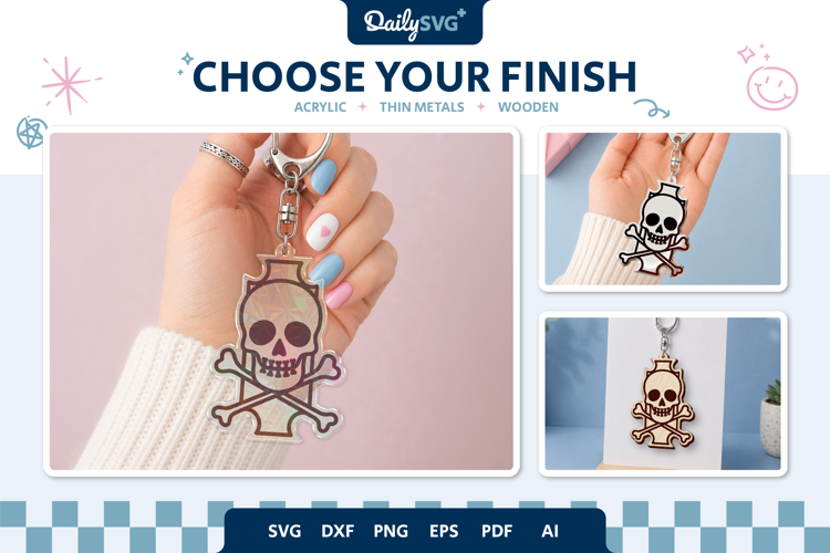 Halloween Skull Keychain
