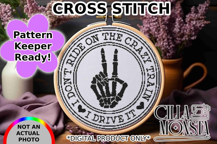 Crazy Train Cross Stitch Pattern Keeper Ready