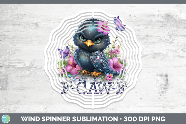 F-Caw-F Crow Wind Spinner Sublimation Design