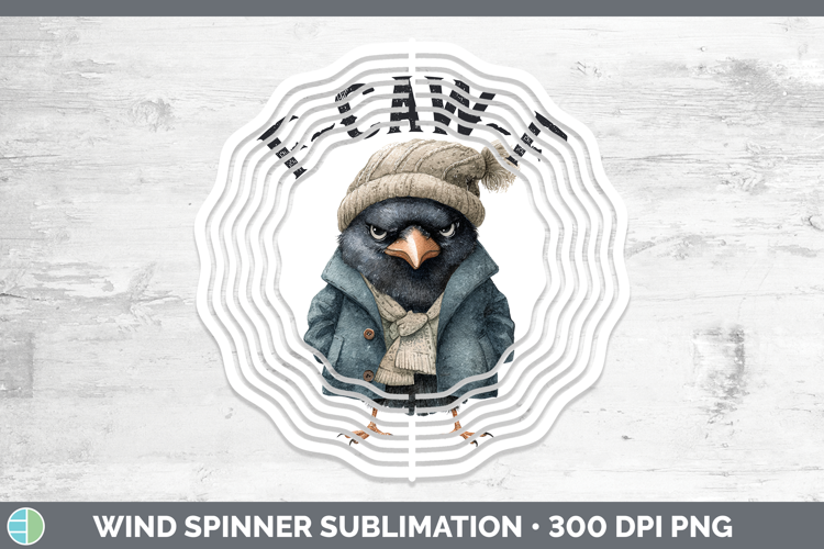 F-Caw-F Crow Wind Spinner Sublimation Design