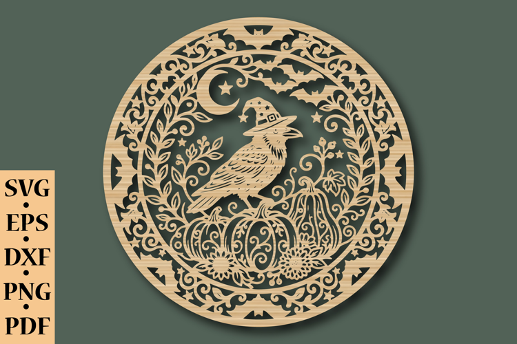 Crow Halloween Laser Cut SVG