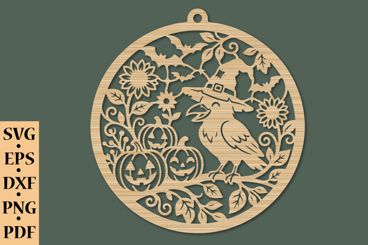Crow Halloween Ornament SVG