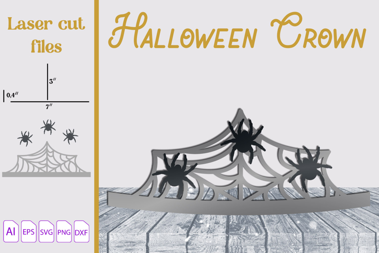 Halloween spiderweb paper crown laser cut