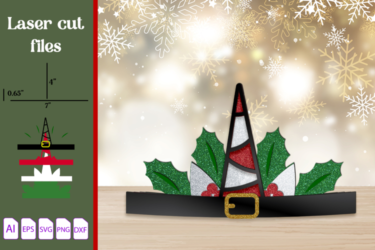 Christmas unicorn crown svg, Layered paper tiara laser cut
