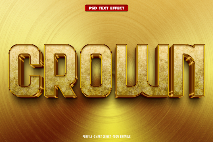 Crown 3D editable text effect
