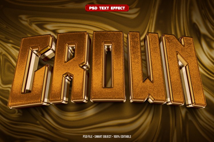 Crown 3D editable text effect example image 1