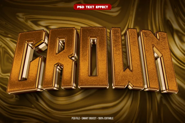 Crown 3D editable text effect