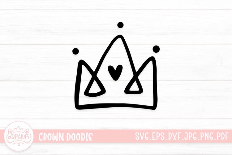 Doodle Crown Clipart SVG Cut File