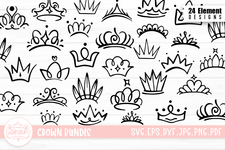 Crown Doodle SVG Bundle
