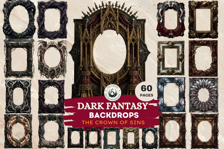 Crown of Sins Embodied Vices Frames for Journals and POD example image 1