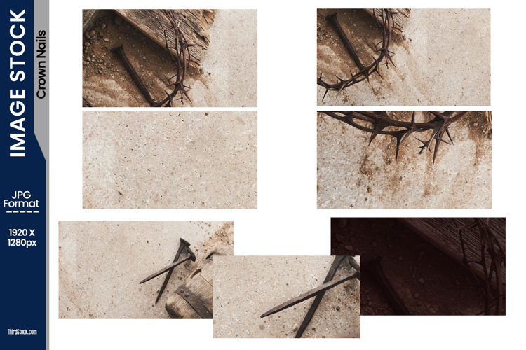 Nails,Cross,Crown of Thorns on sand