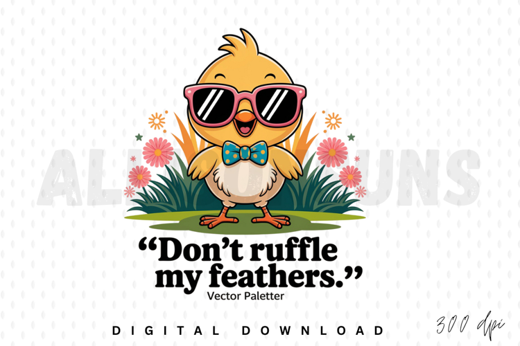 Cute Cartoon Chick Wearing Sunglasses With Flowers